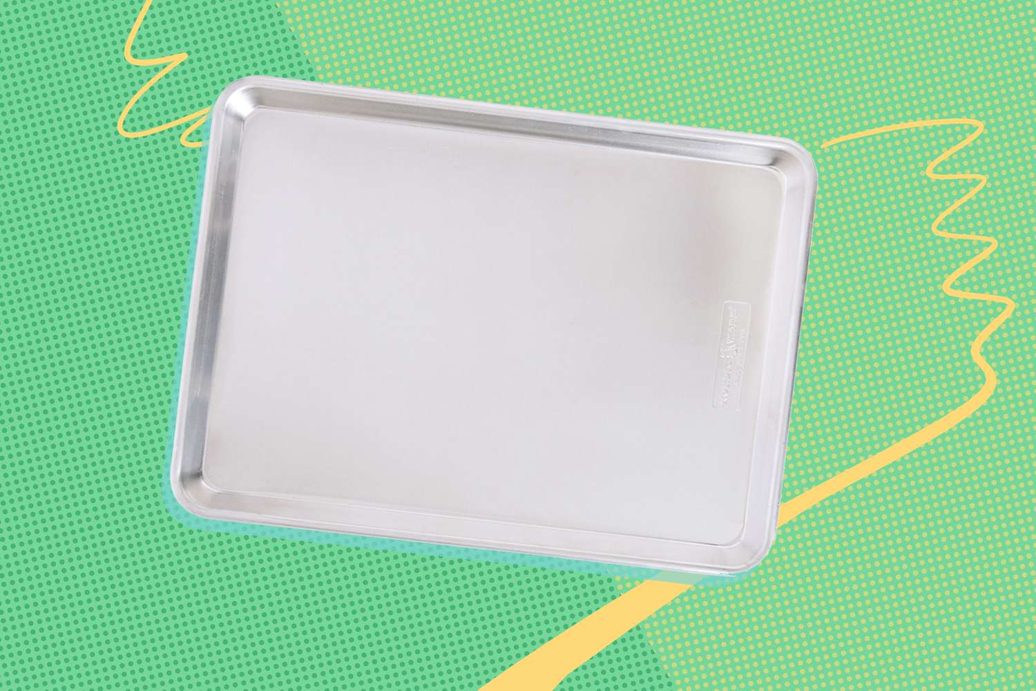 Nordic Ware brand sheet plan on a green and yellow illustrated background