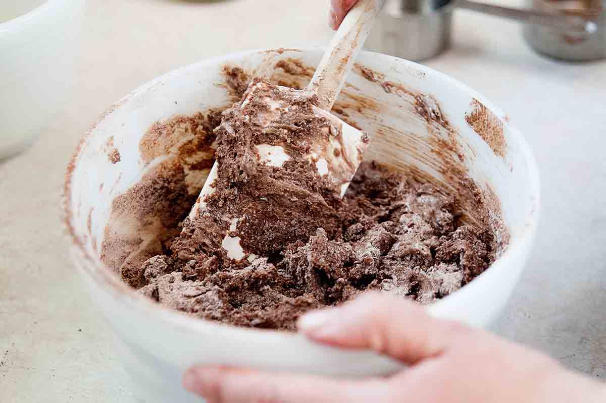 Chocolate Cake with Sour Cream Added - making the batter