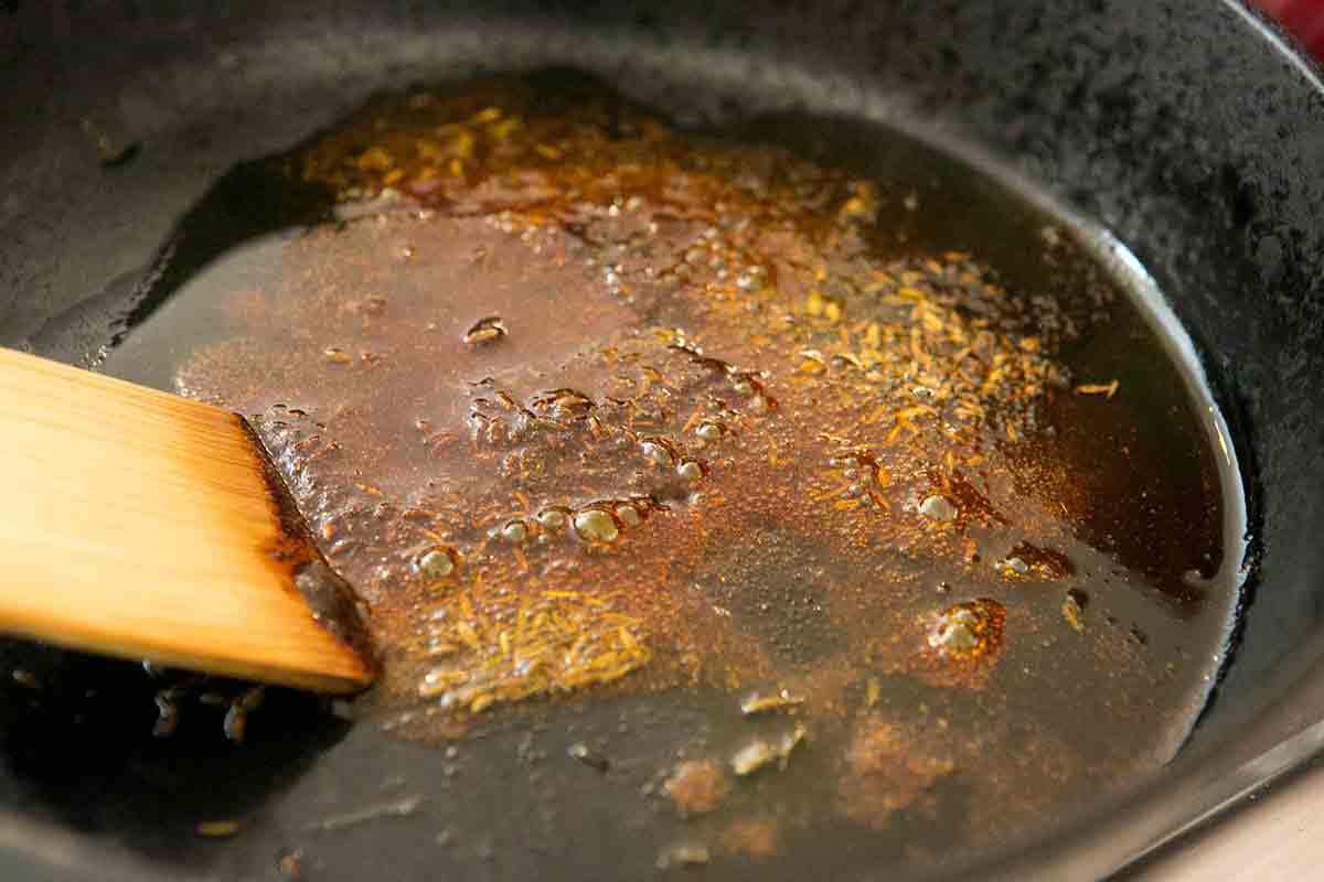 saute spices for refried black beans