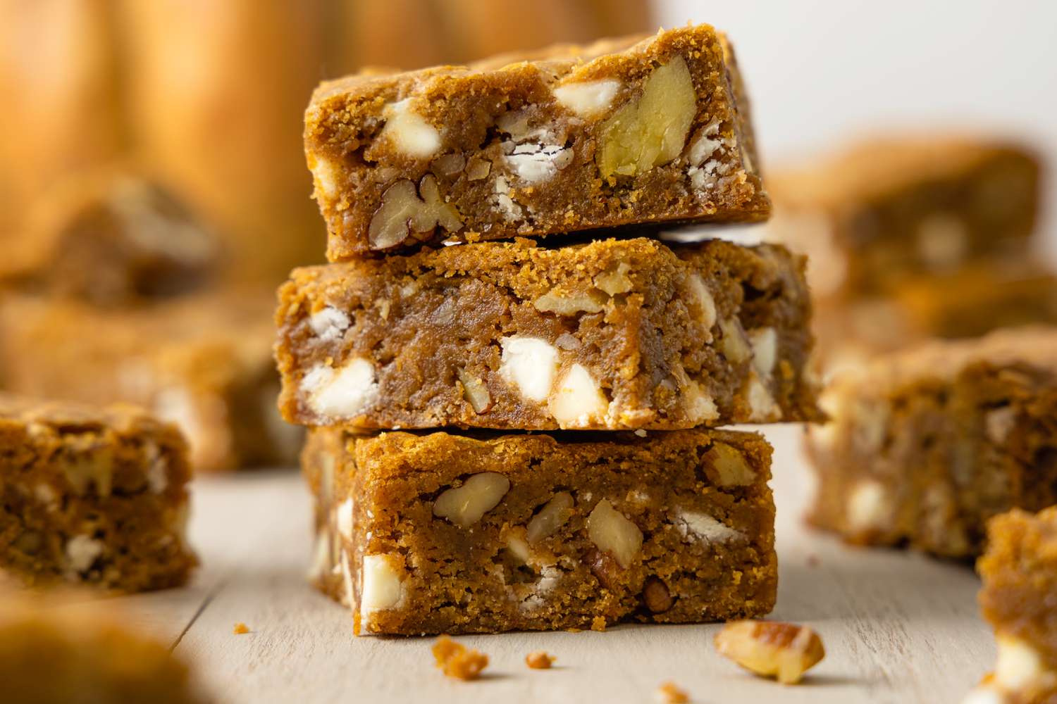 Stack of Pumpkin Blondies