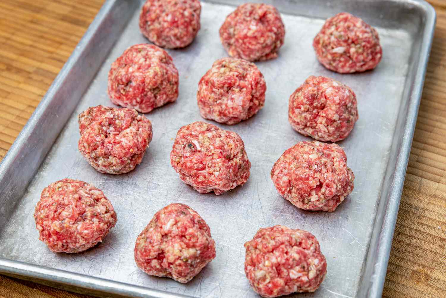 Baking Tray Filled With Greek Meatballs