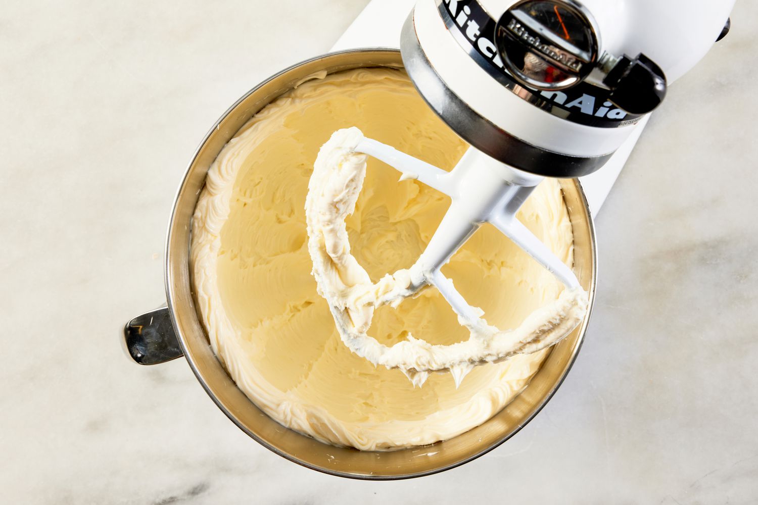 creamed butter and sugar in a stand mixer for 7UP bundt cake recipe