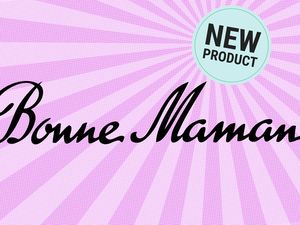 Label promoting a new product from the Bonne Maman brand