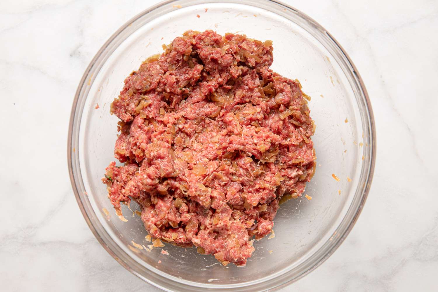 Minced Onions Mixed With Ground Beef 
