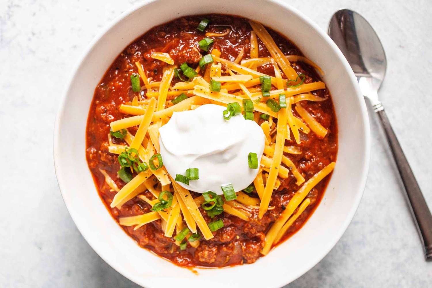 Toppings for Easy Chili without the beans 
