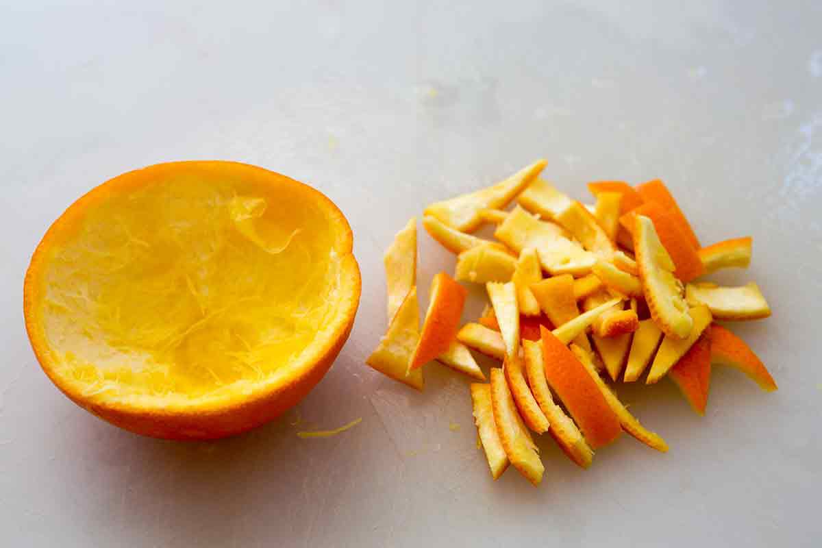 cut peel into small strips