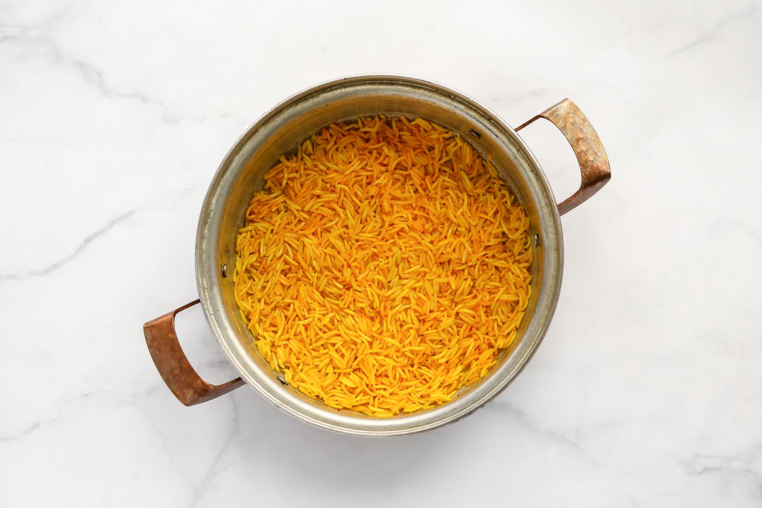 Saffron Basmati Rice in a Pot for Tahdig 