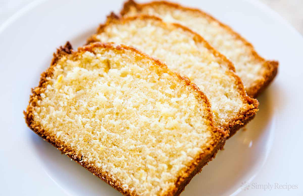 lemon bread with glaze on plate
