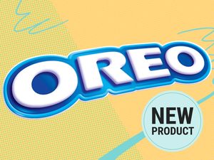 Oreo logo with a text badge reading new product