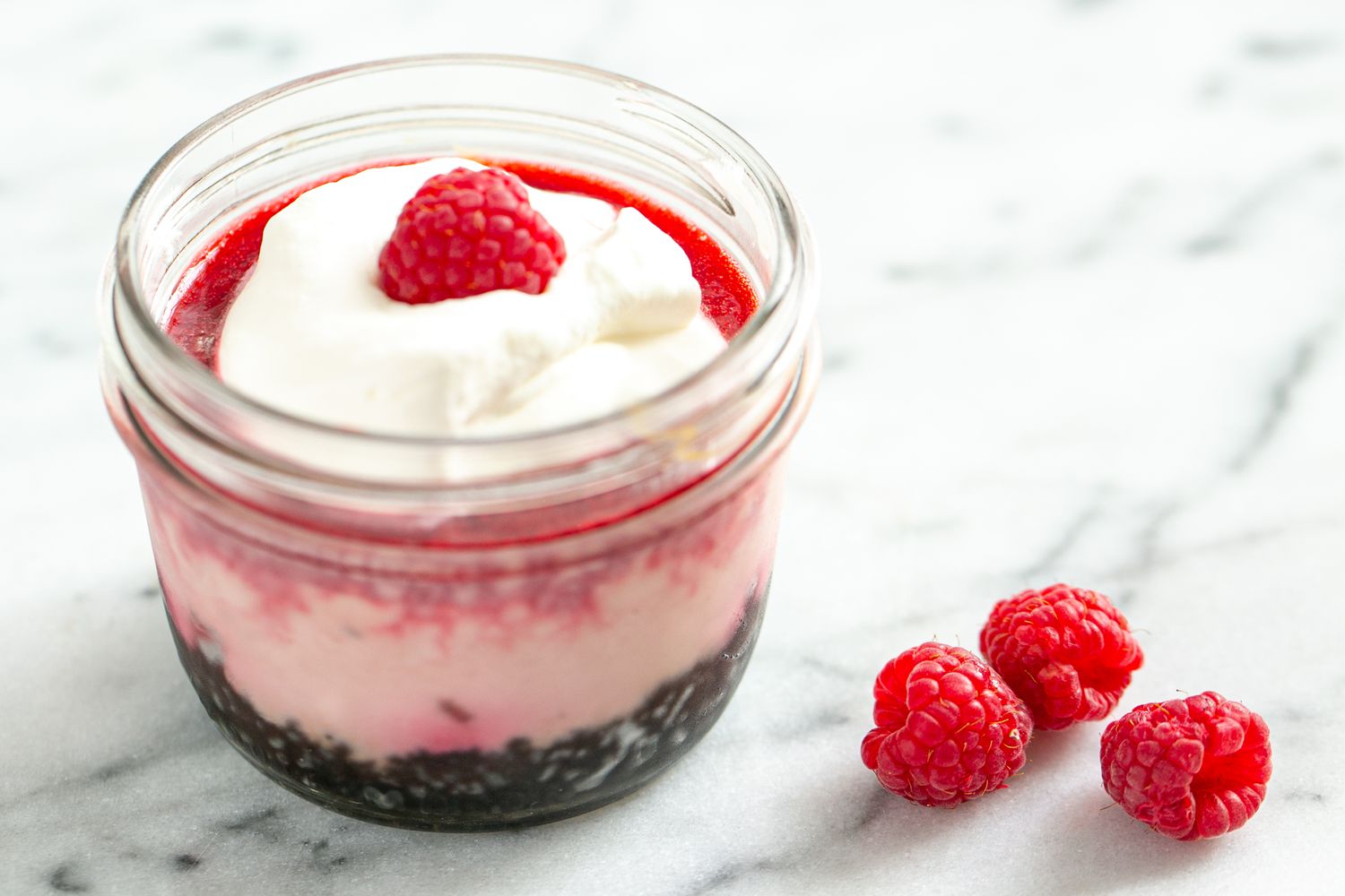 Mason Jar Raspberry Cheesecake