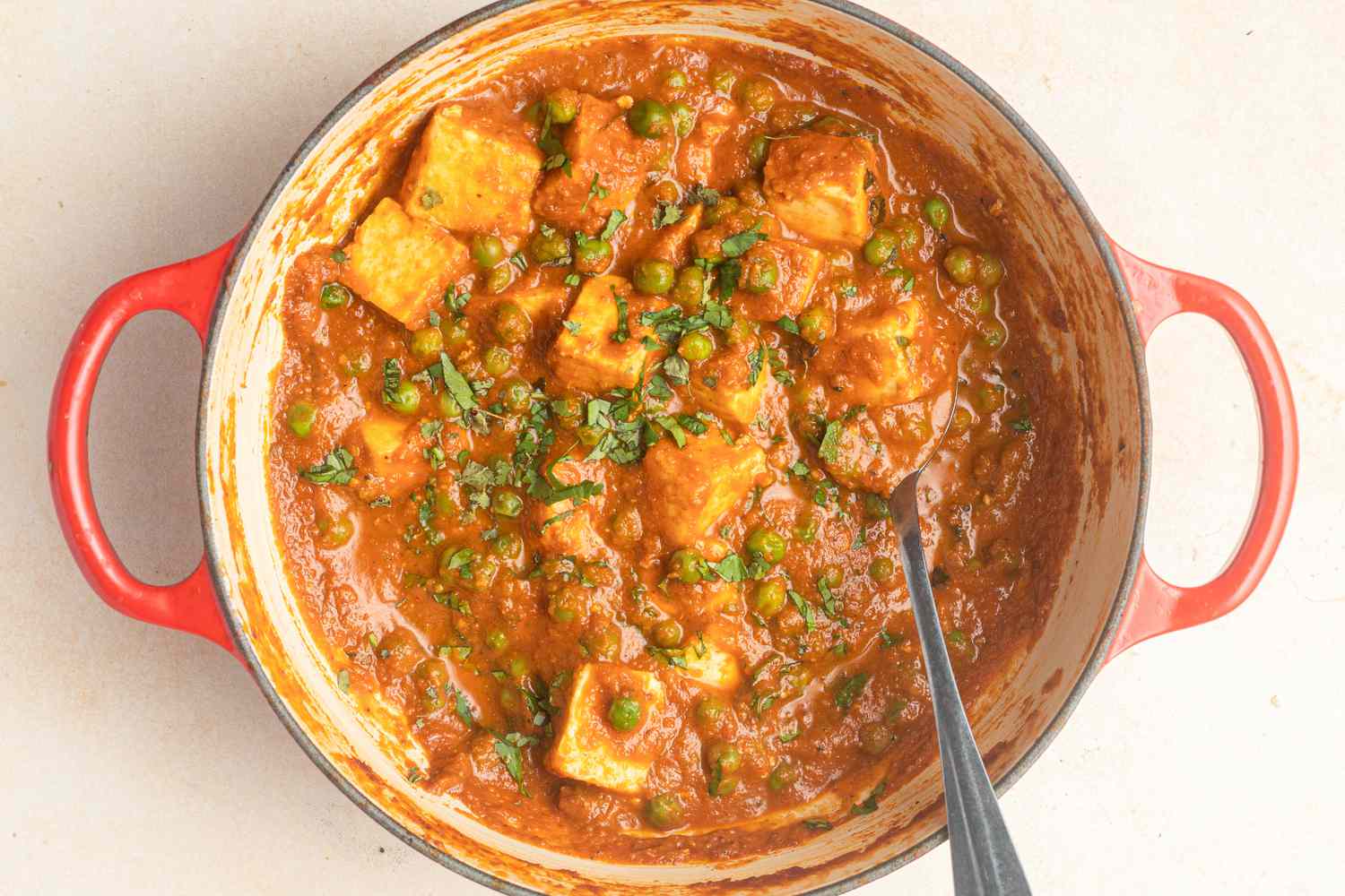 Matar Paneer in pot
