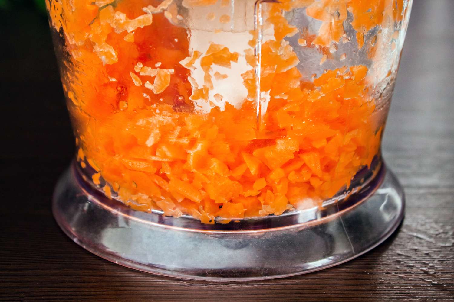 Chopped ingredients in a food processor