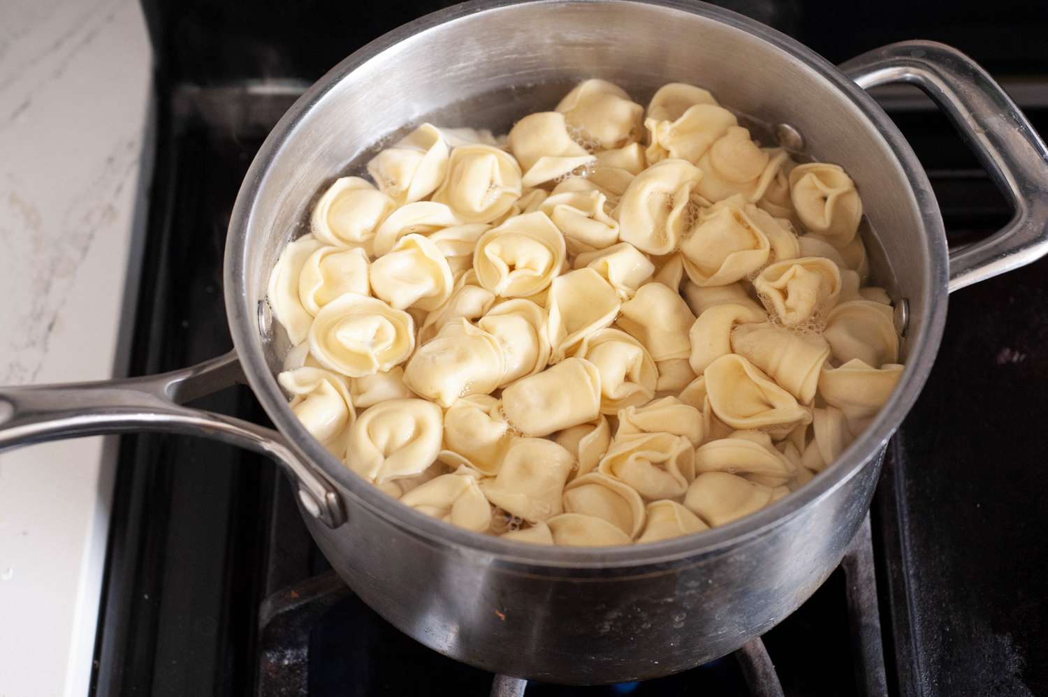 Tortellini Boiled in a Pot of Water for Tortellini Salad
