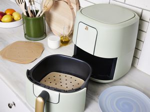 Parchment paper lined air fryer