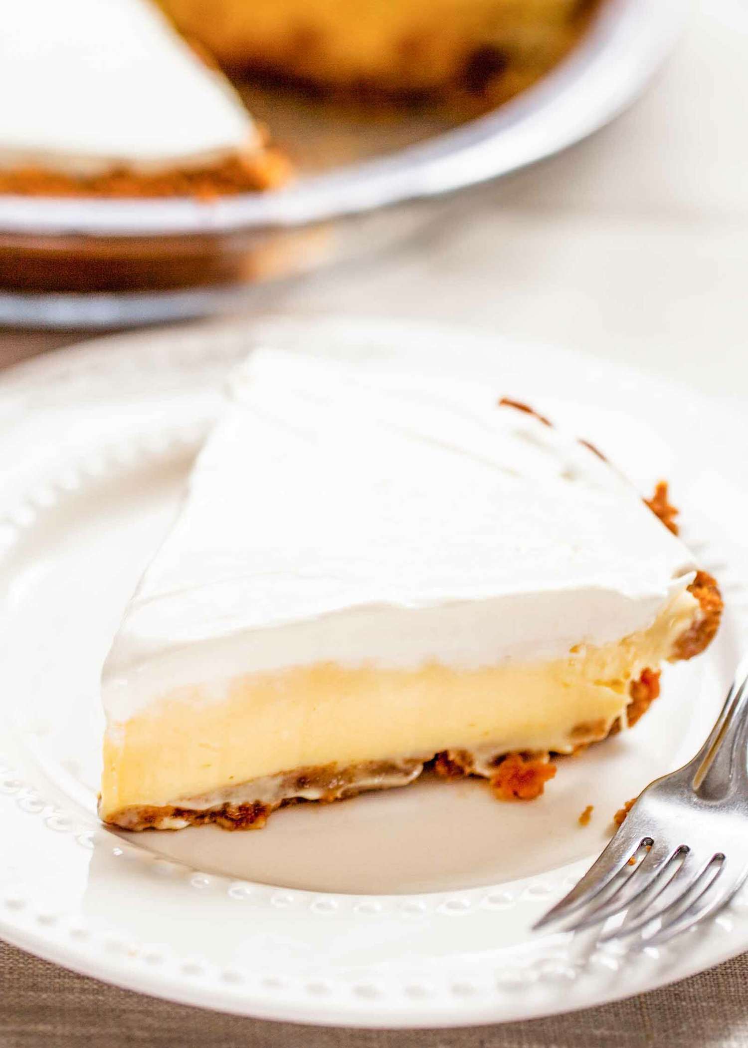 A slice of lemon icebox pie
