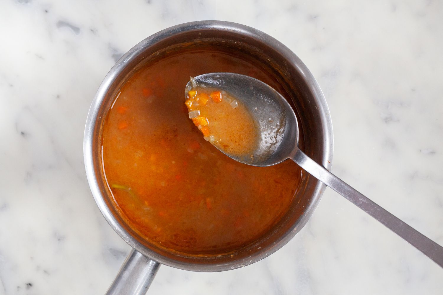 Correct consistency of broth for classic espagnole sauce