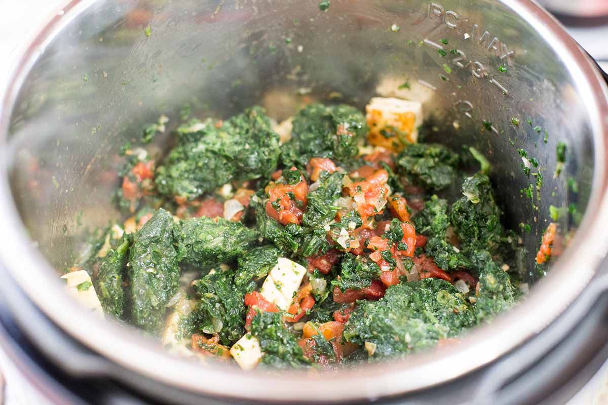 Pressure Cooker Saag Tofu