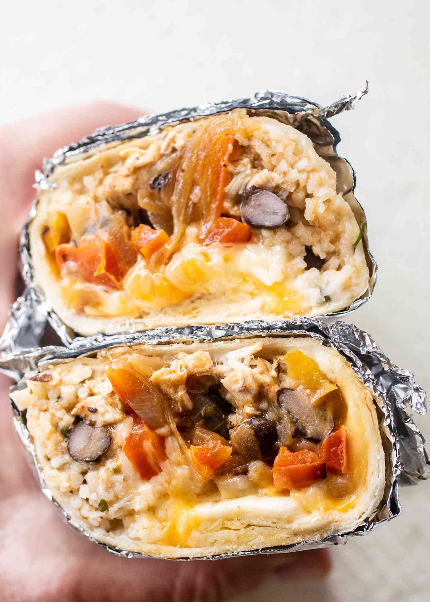 Freezer burrito filling after reheating in the oven