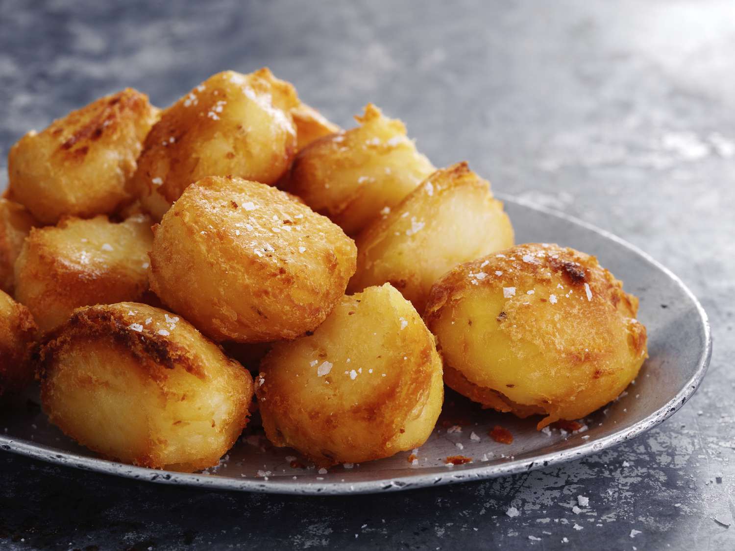 Super-crispy roasted potatoes sprinkled with flaky sea salt
