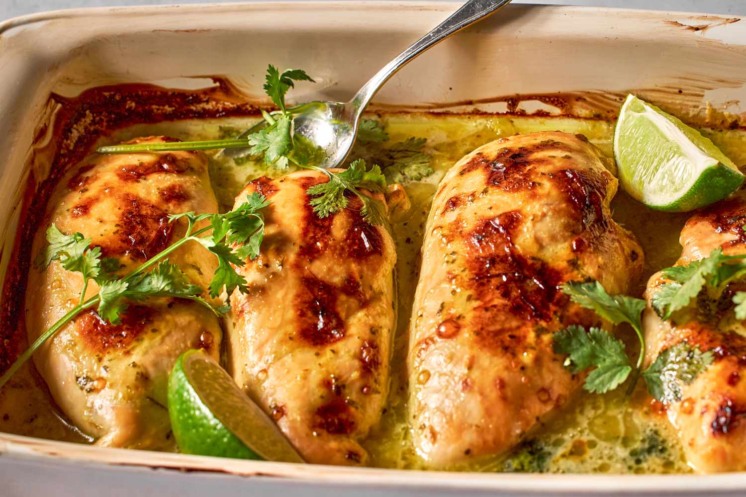 Cilantro-Lime Chicken in a baking dish