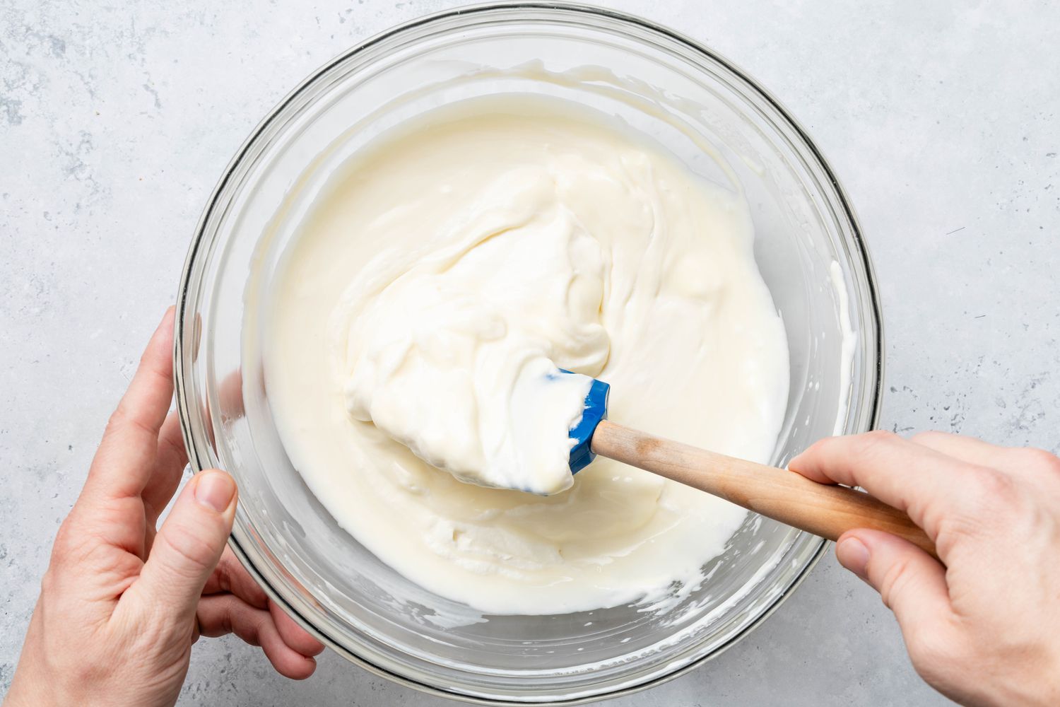 Whipped Cream Carefully Folded Into the Condensed Milk and Lemon Juice Mixture