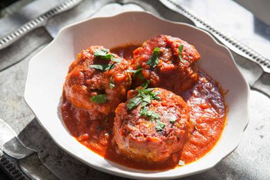 Italian Meatballs in Tomato Sauce served in a bowl