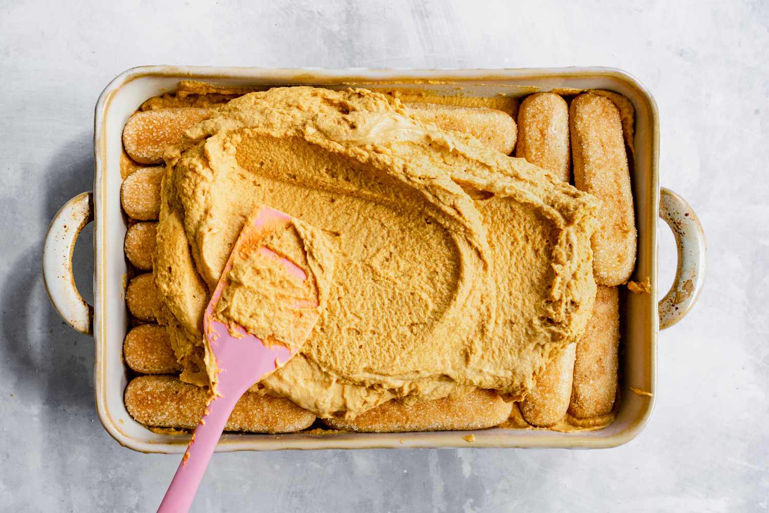 Another Layer of Filling Spread over Ladyfingers