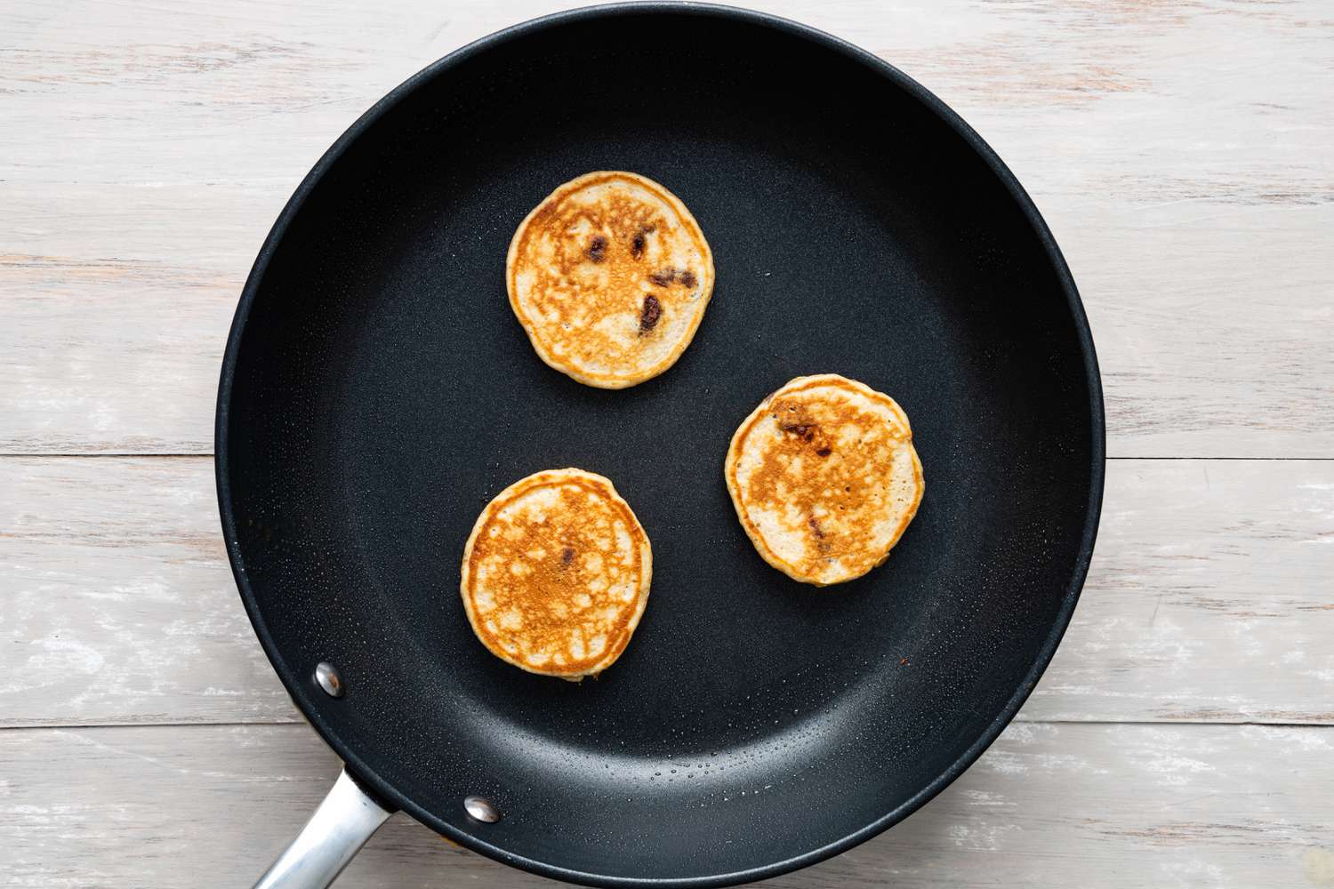 Buckeye Pancakes (Flipped) Cooking on Skillet