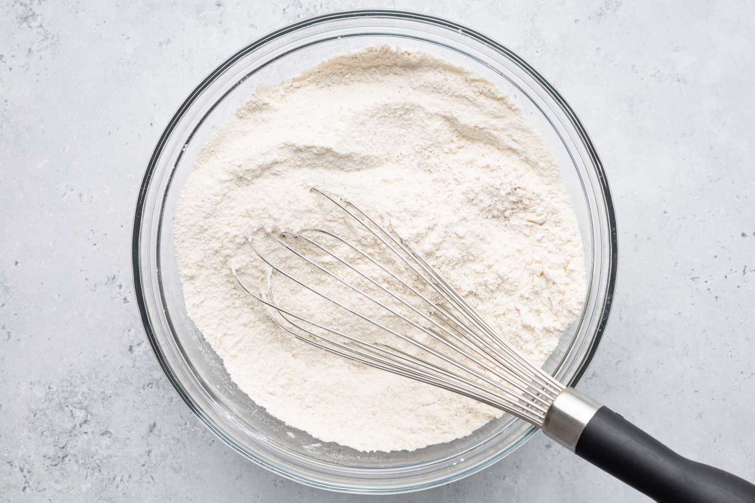 Dry Ingredients Whisked Together for Chocolate Tres Leches Cake Recipe