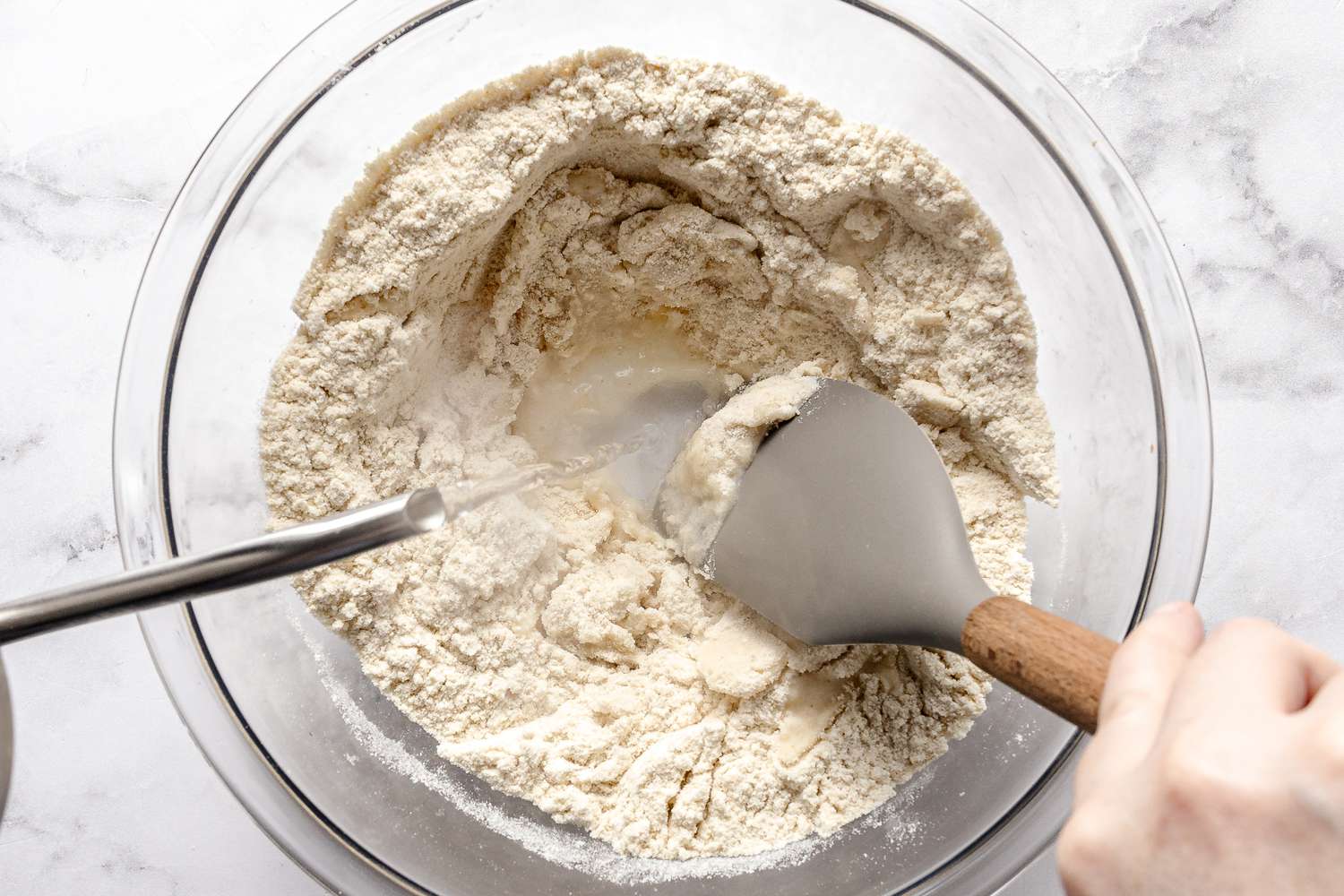 Boiling Water Added to Masa Harina for Pupusas Recipe