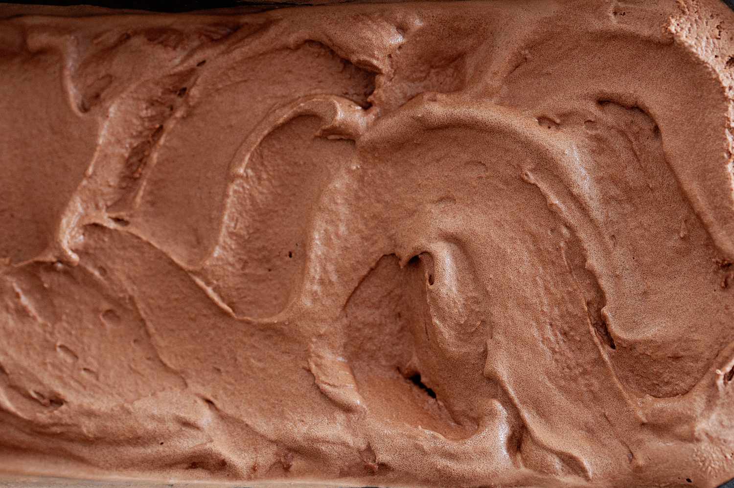 Close up of chocolate ice cream.