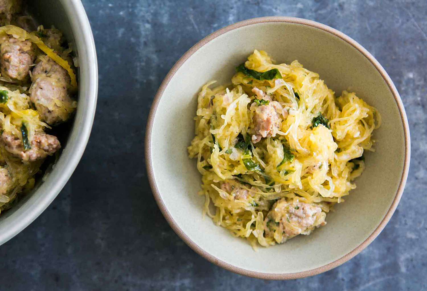 Spaghetti Squash with Sausage and Kale