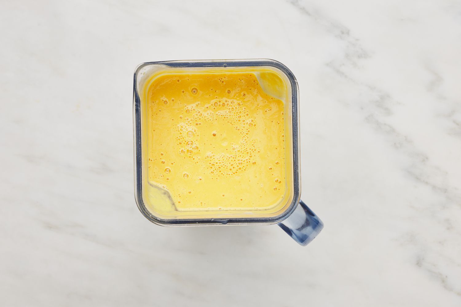 Hummus soup purreed in a blender