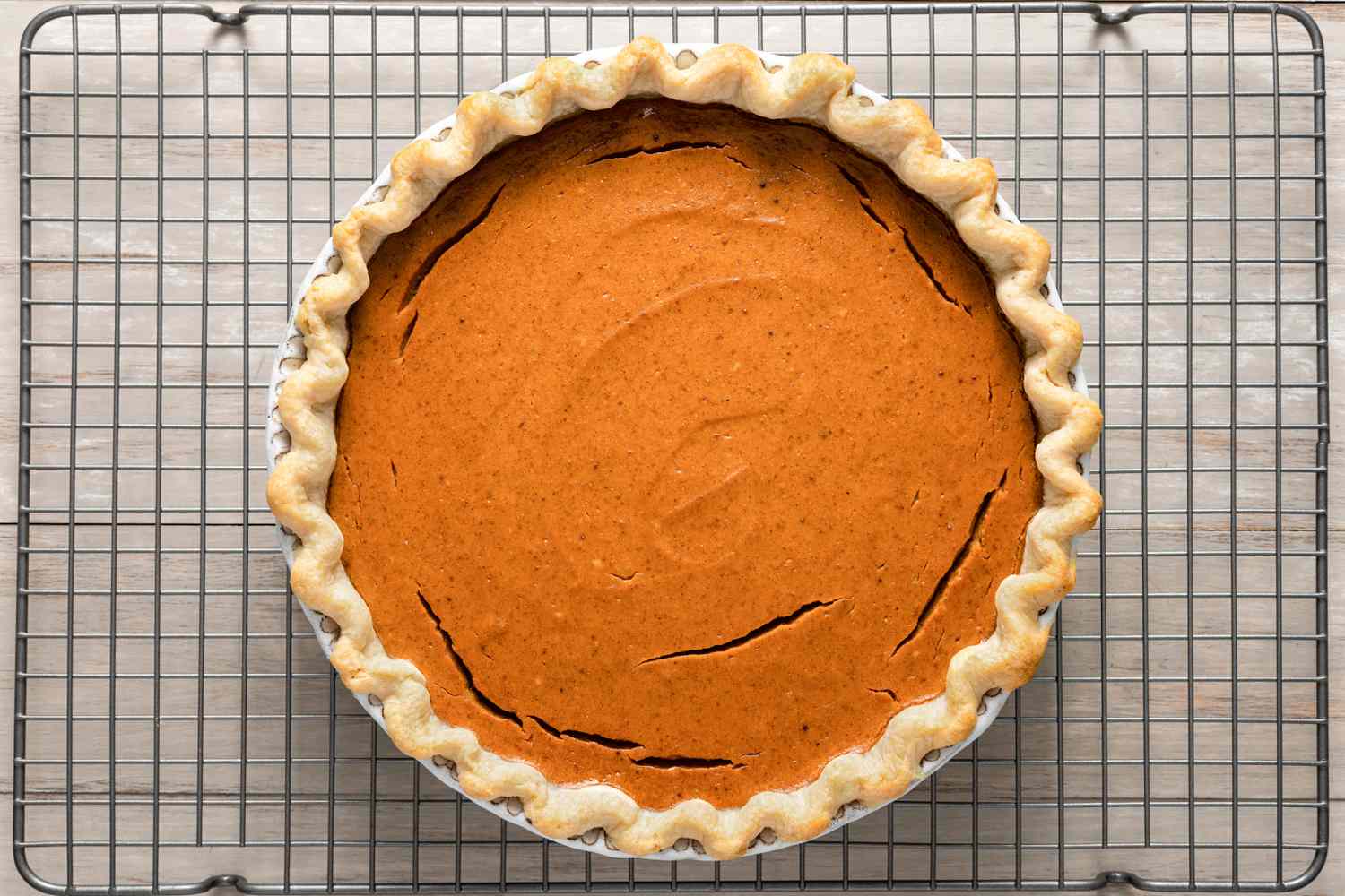 Vegan Pumpkin Pie on a Cooling Rack