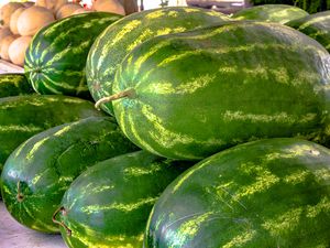 pile of watermelon at the market