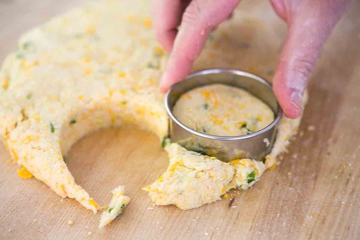 cut out cheese biscuit shapes