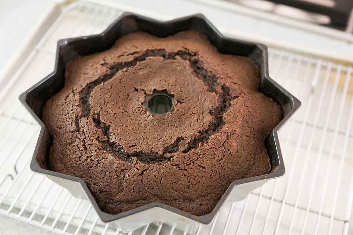 baked chocolate bundt cake