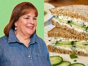 Ina Garten alongside cucumber sandwiches