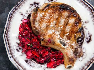 Grilled Pork Chops with Cherry Salsa