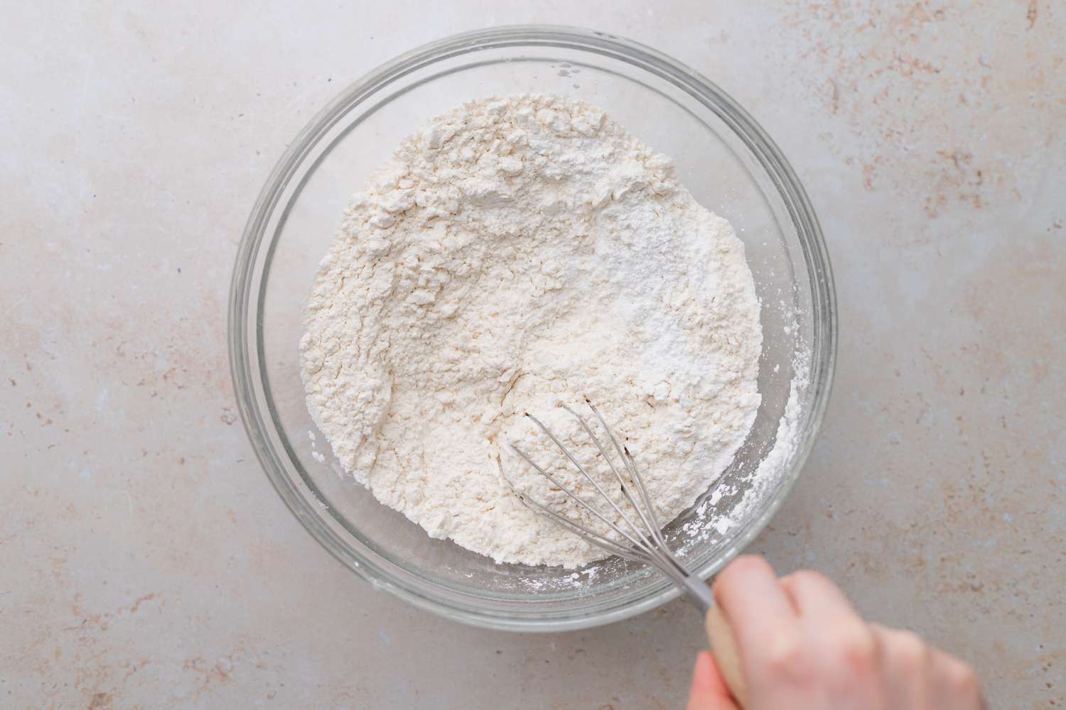 Dry Ingredients in a Bowl for Rainbow Layer Cake